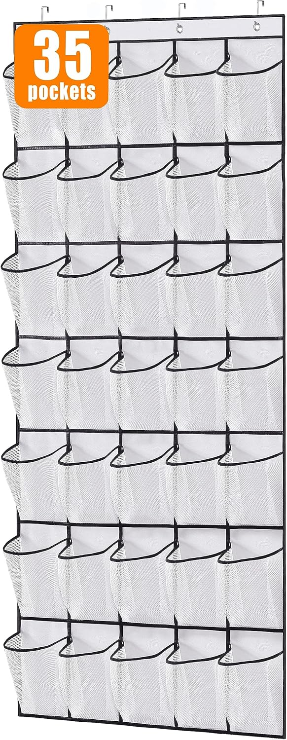 35 Large Pockets Over The Door Shoe Organizer